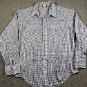 Vintage Sears Western Wear Shirt Mens XL Plaid Pearl Snap Cowboy Rockabilly